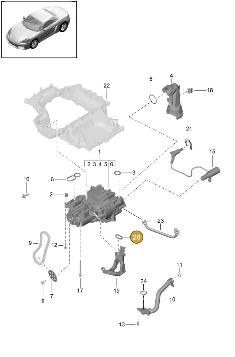 94810743910 — Porsche Boxster (2016-2019) diagram p48104000, position 20