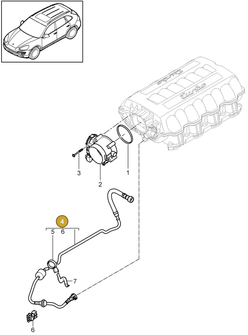94811002063 — Porsche Cayenne (2010-2018) diagram p37107000, position 4