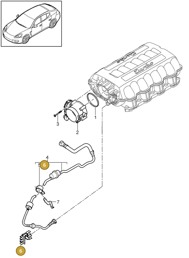 94811003050 — Porsche Panamera (2009-2016) diagram p35107000, position 6