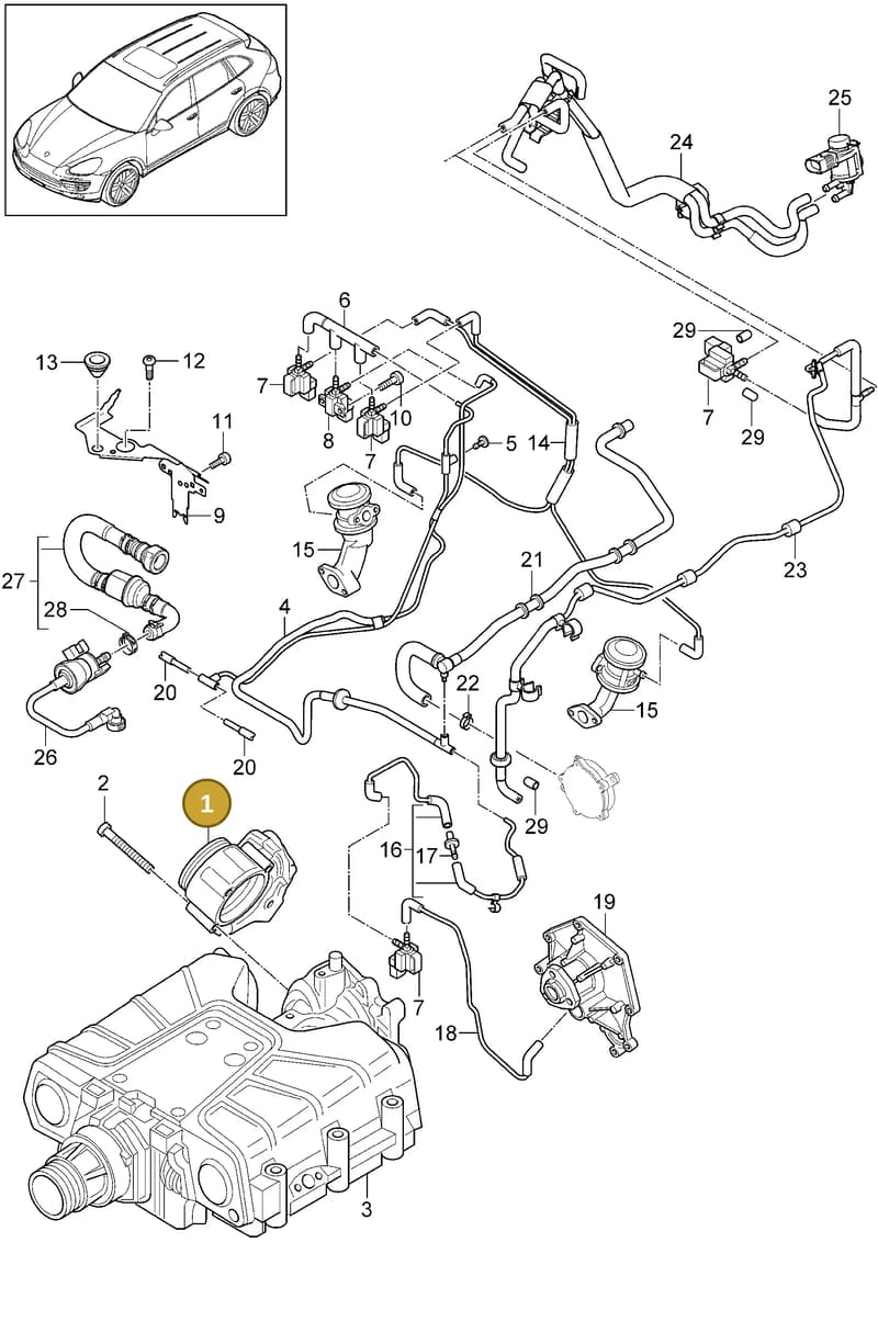 94811011558 — Porsche Cayenne (2010-2018) diagram p37107020, position 1