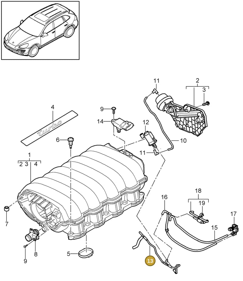 94811035800 — Porsche Cayenne (2010-2018) diagram p37107050, position 13