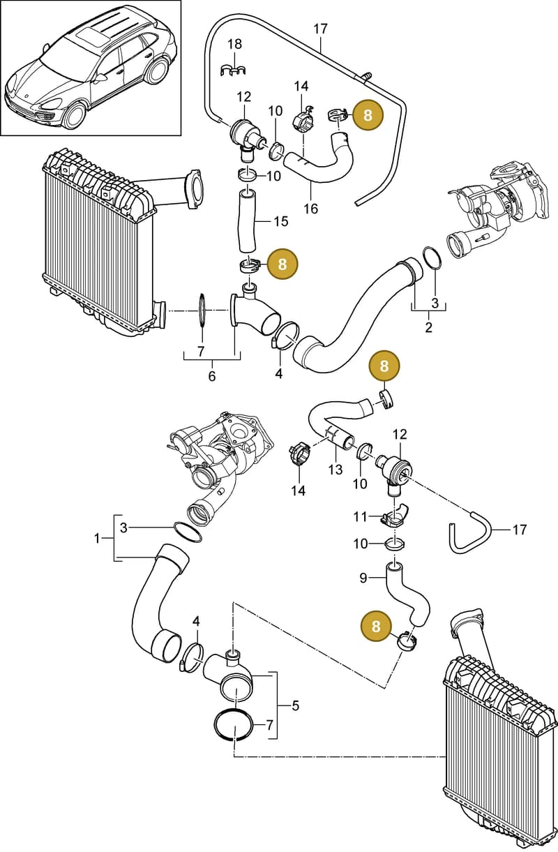 94811035852 — Porsche Cayenne (2010-2018) diagram p37107080, position 8