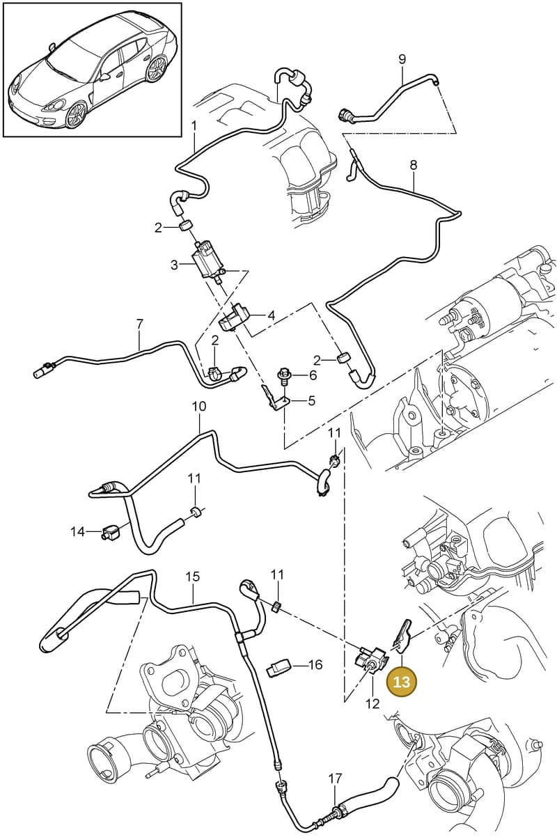 94811037071 — Porsche Panamera (2009-2016) diagram p35107080, position 13