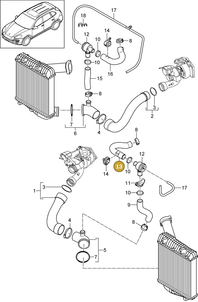 94811037071 — Porsche Cayenne (2010-2018) diagram p37107080, position 13