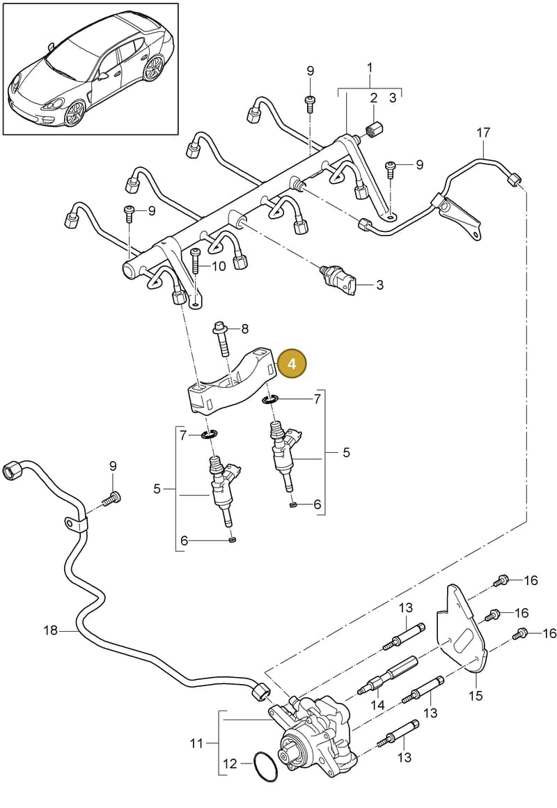 94811051501 — Porsche Panamera (2009-2016) diagram p35107030, position 4