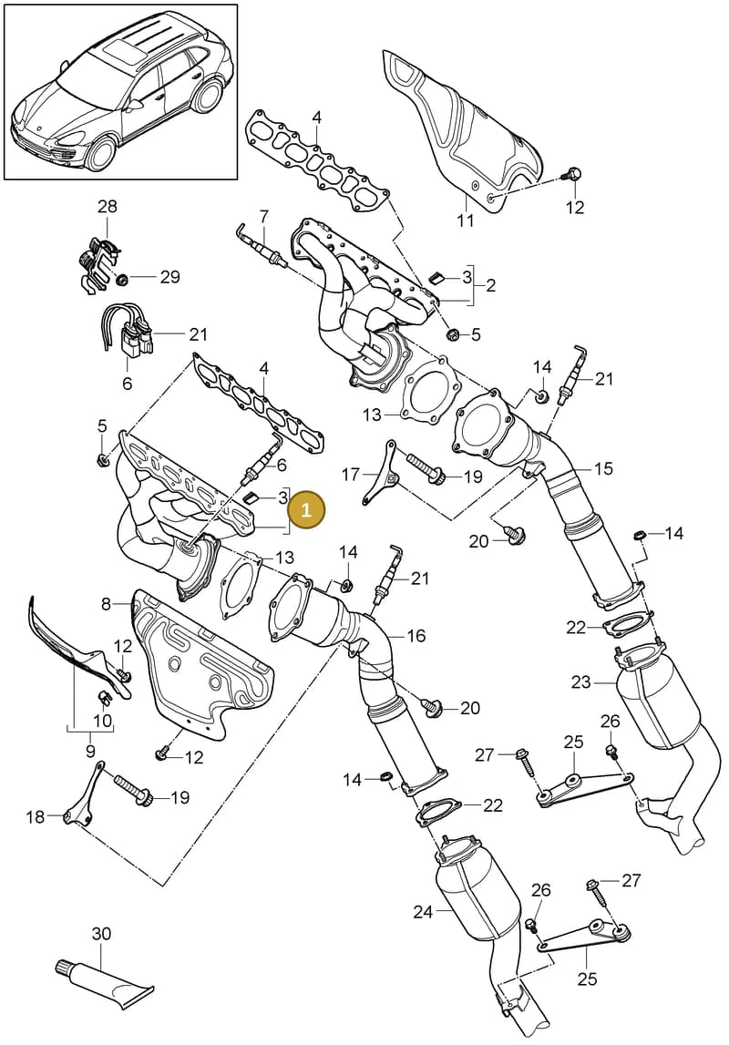 94811112951 — Porsche Cayenne (2010-2018) diagram p37202000, position 1