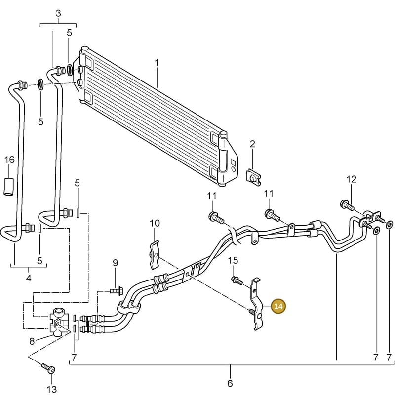 94830714711 — Porsche Cayenne (2007-2010) diagram p31360000, position 14