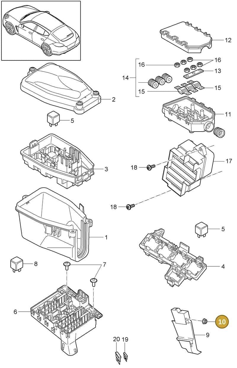 94860307000 — Porsche Panamera (2009-2016) diagram p35902000, position 10
