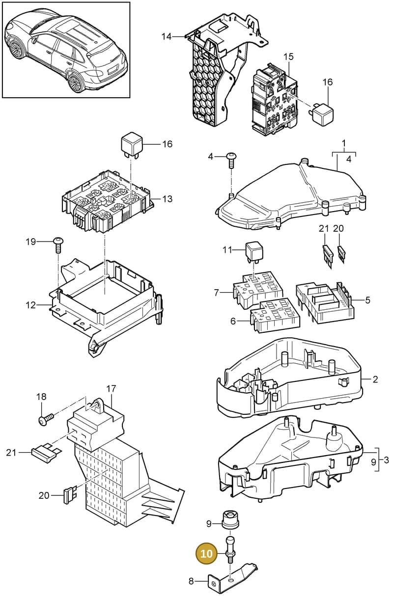 94860307000 — Porsche Cayenne (2010-2018) diagram p37902000, position 10