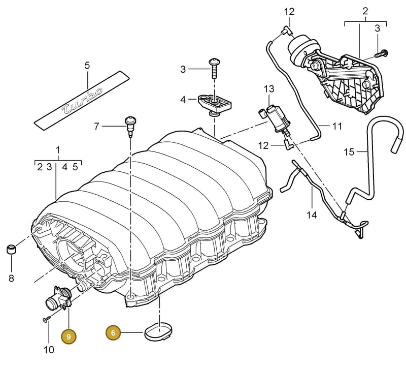 94860513900 — Porsche Cayenne (2007-2010) diagram p31107010, position 6+9