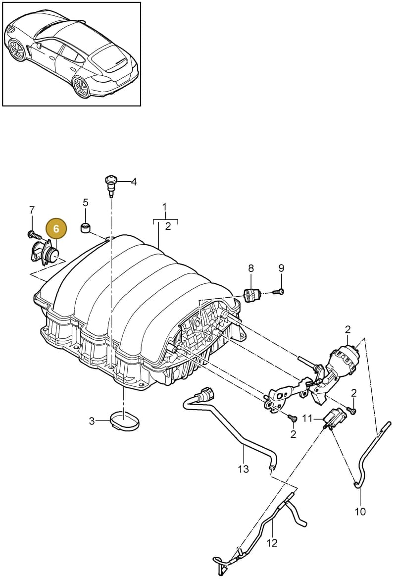 94860513900 — Porsche Panamera (2009-2016) diagram p35107050, position 6