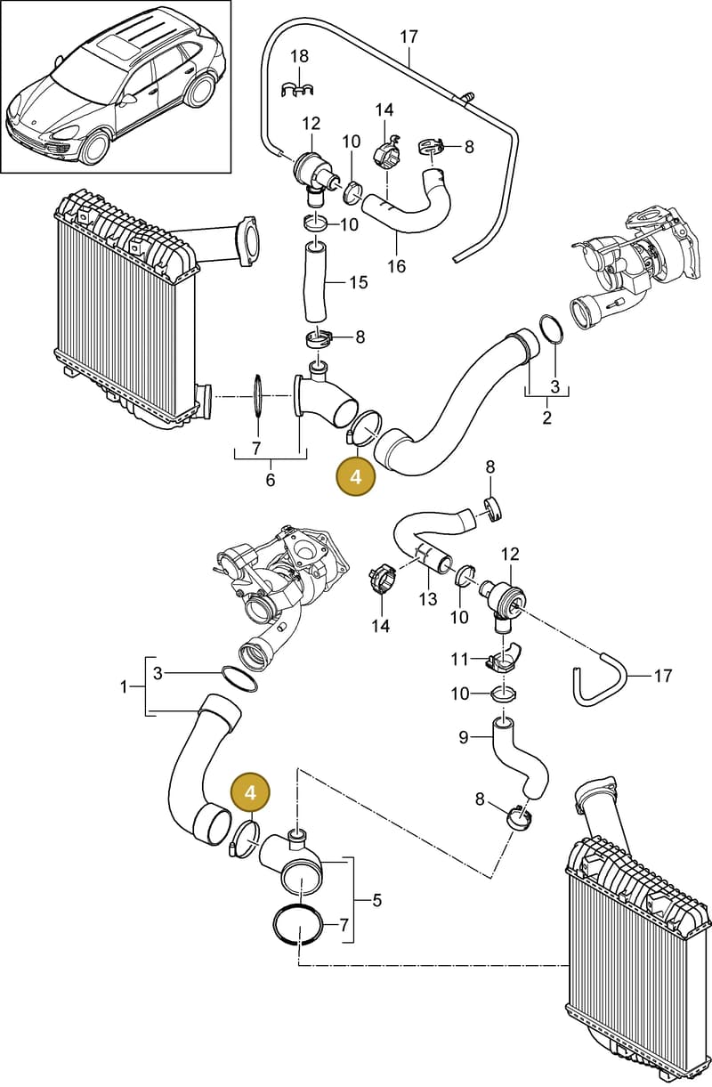 94860516701 — Porsche Cayenne (2010-2018) diagram p37107080, position 4