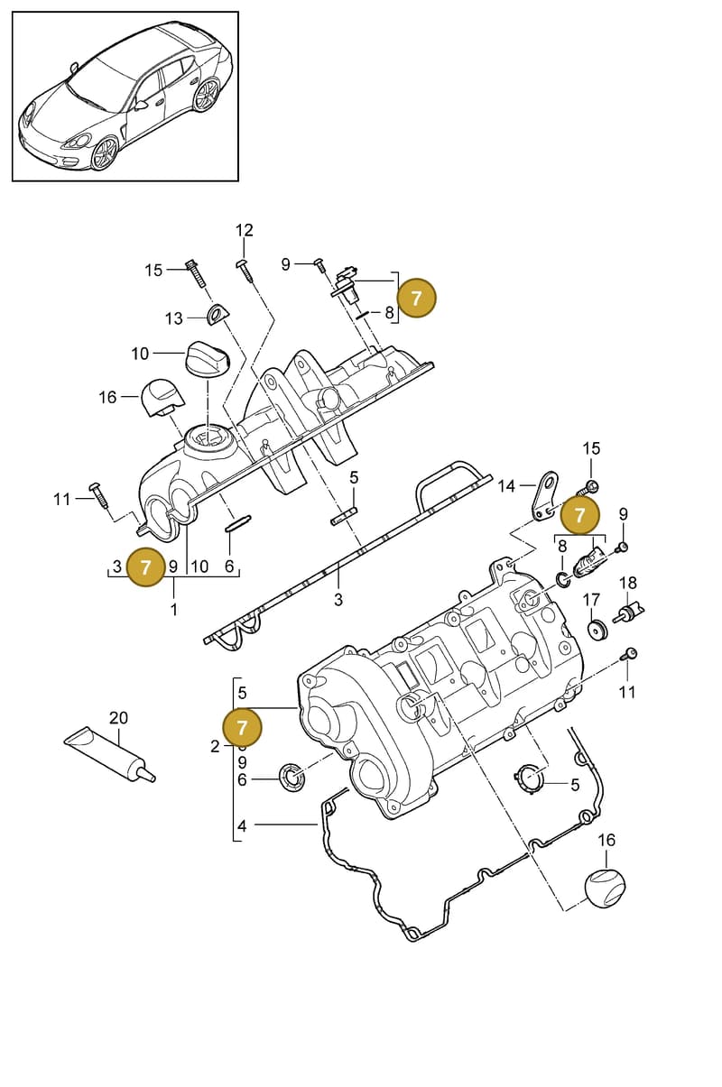 94860610600 — Porsche Panamera (2009-2016) diagram p35103020, position 7