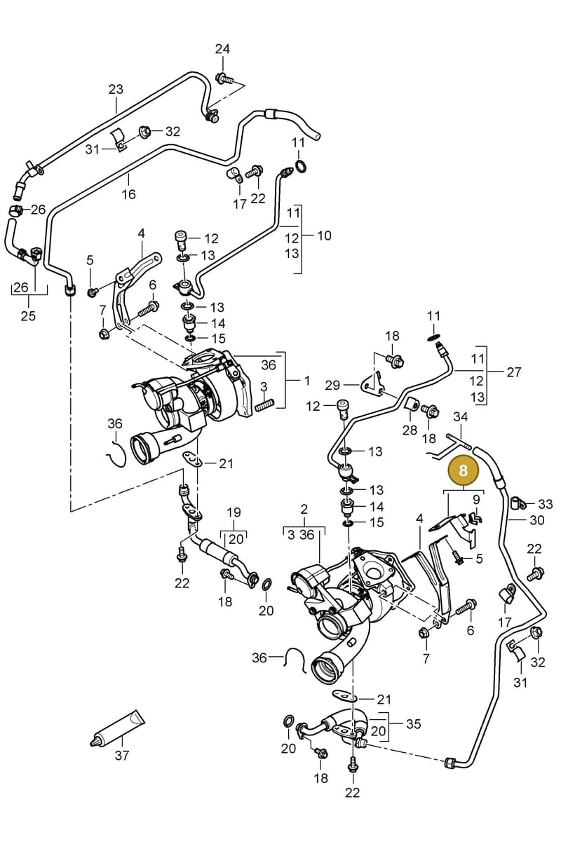 94860611700 — Porsche Cayenne (2007-2010) diagram p31202030, position 8