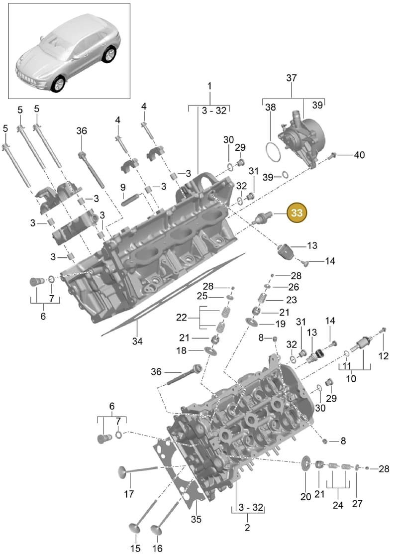 94860642000 — Porsche Macan (2013-2018) diagram p44103000, position 33