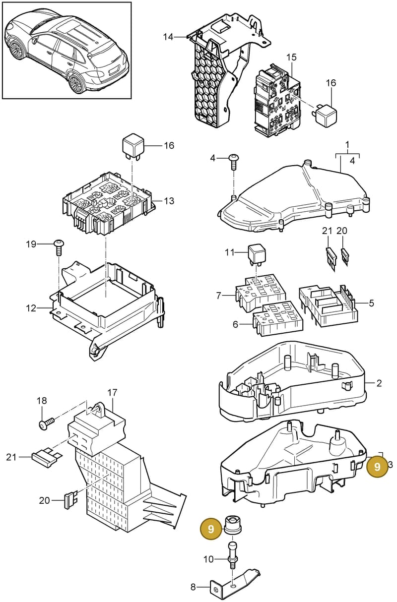94860725100 — Porsche Cayenne (2010-2018) diagram p37902000, position 9
