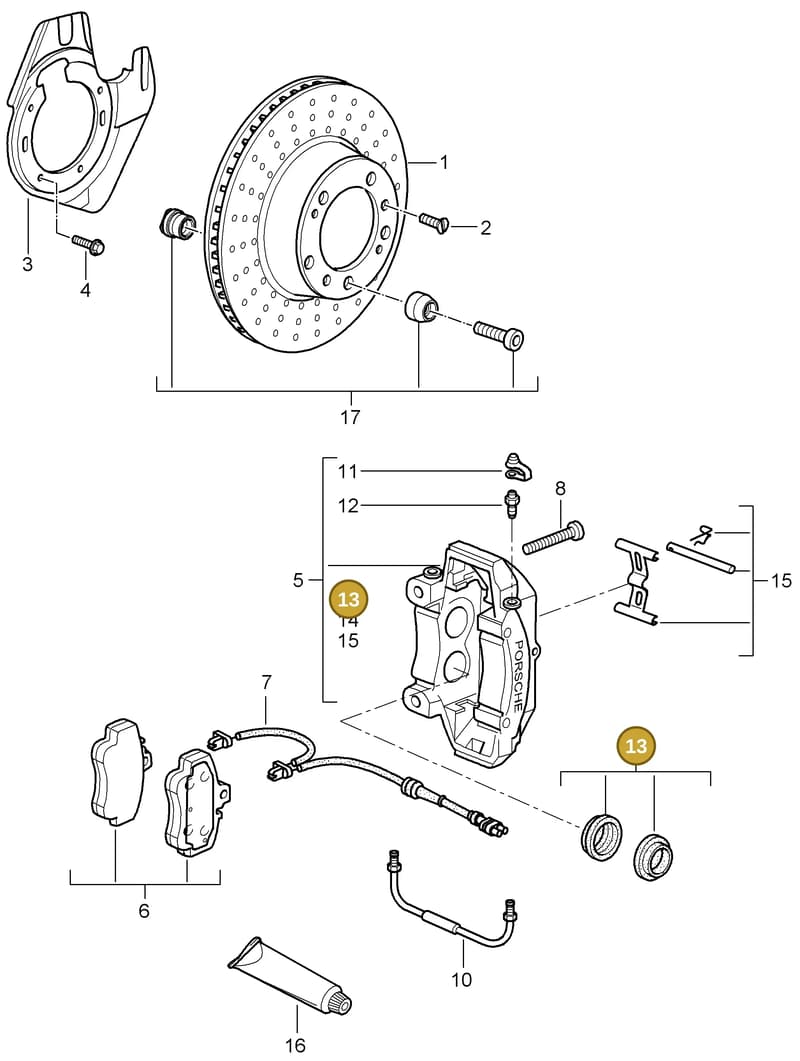 95135291700 — Porsche GT3 RS (2006-2011) diagram p29602000, position 13