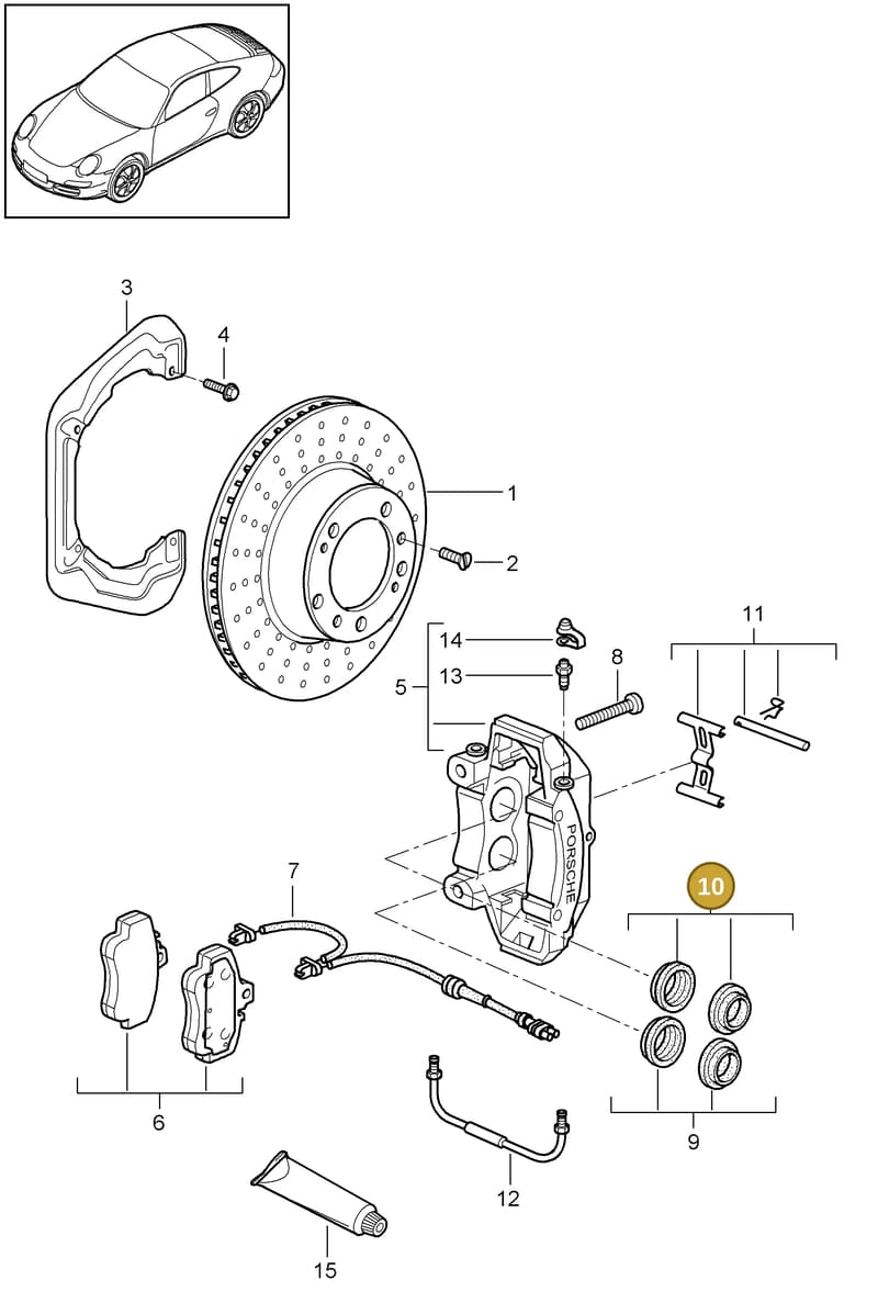 95135291700 — Porsche 911 Carrera (2008-2012) diagram p32603000, position 10