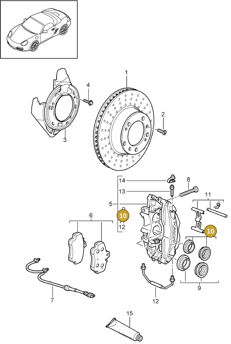 95135291700 — Porsche Boxster S (2008-2012) diagram p33603000, position 10