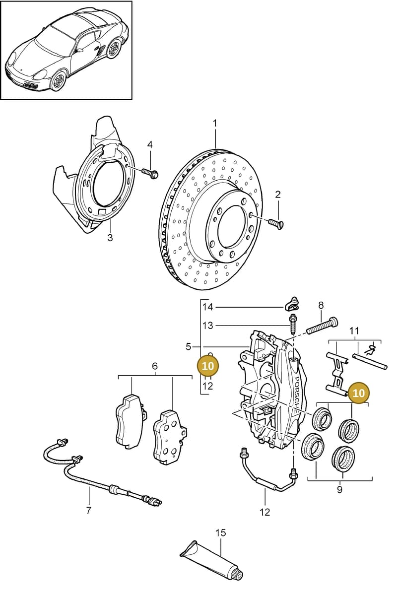 95135291700 — Porsche Cayman (2008-2012) diagram p34603000, position 10