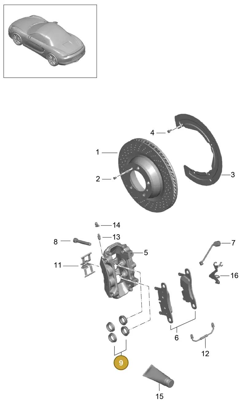 95135291700 — Porsche Boxster (2012-2016) diagram p39603000, position 9