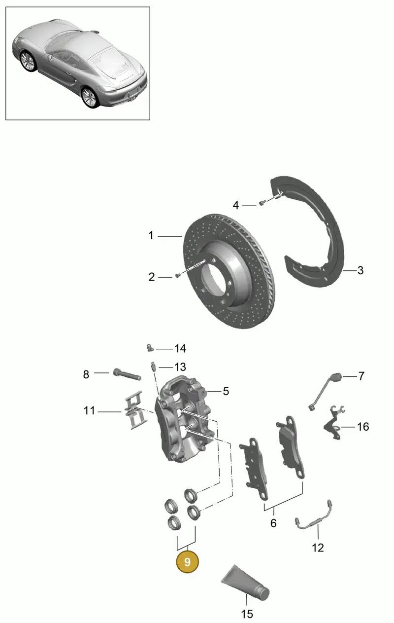 95135291700 — Porsche Cayman (2013-2016) diagram p40603000, position 9