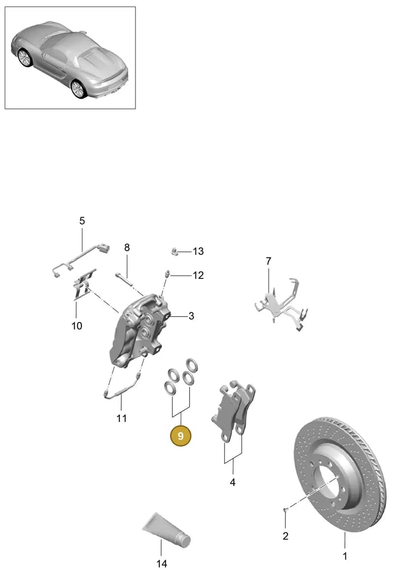 95135291700 — Porsche Boxster Spyder (2015-2016) diagram p46603000, position 9
