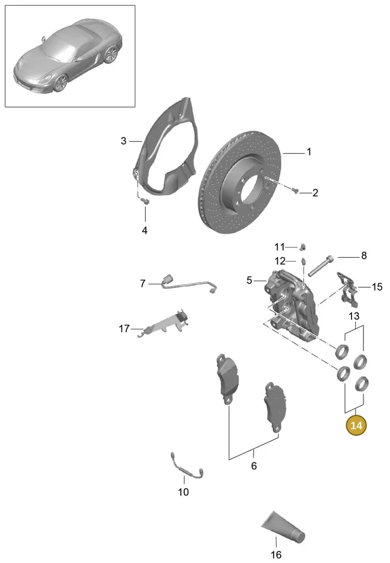 95135291701 — Porsche Boxster (2012-2016) diagram p39602000, position 14