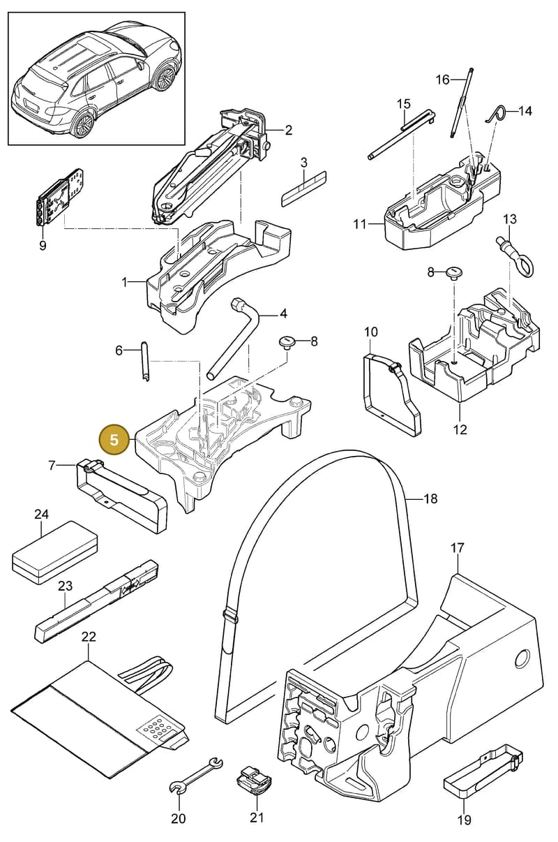 95500667500 — Porsche Cayenne (2010-2018) diagram p37001000, position 5