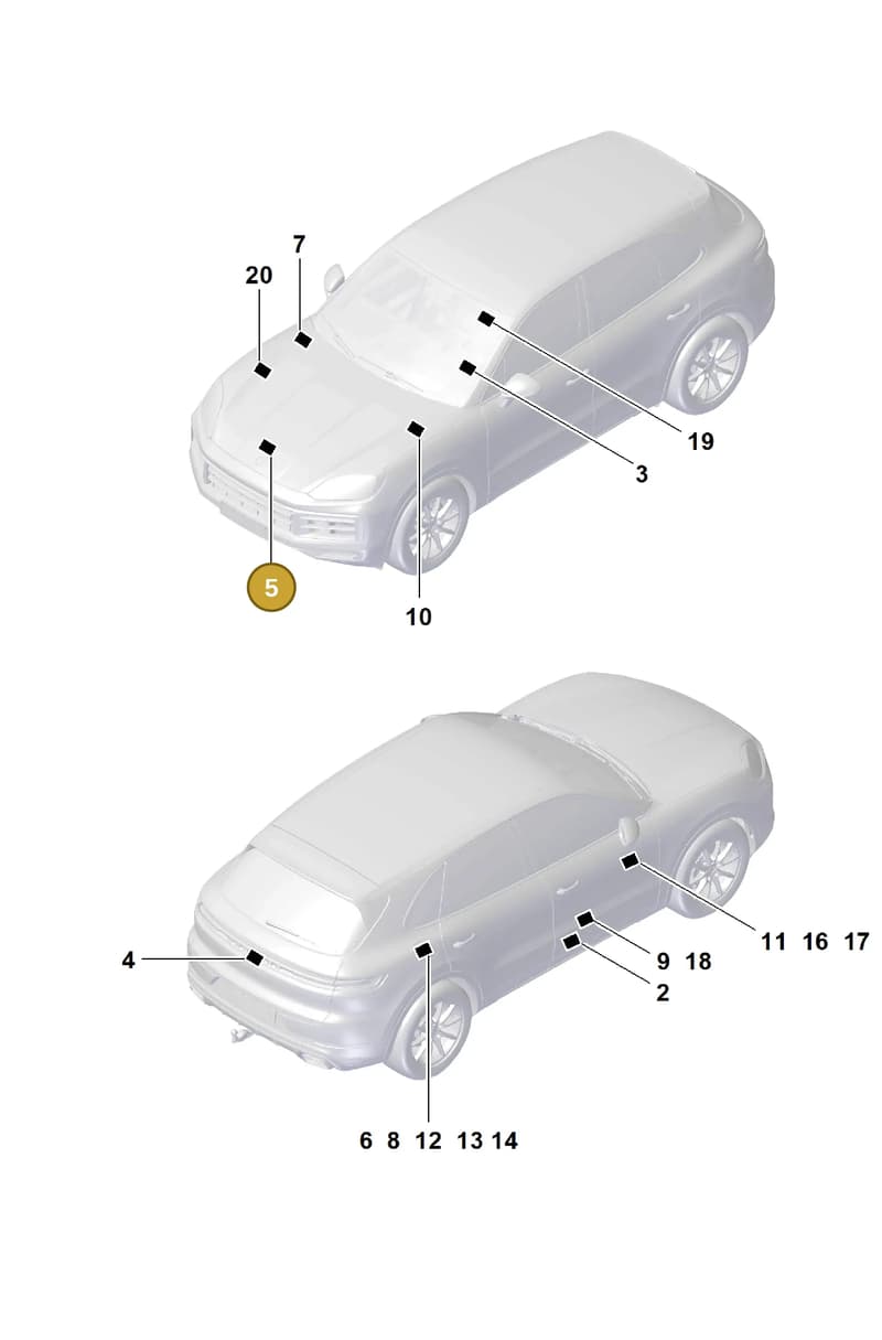 95500667500 — Porsche Cayenne Coupe (2023-2023) diagram p60003100, position 5
