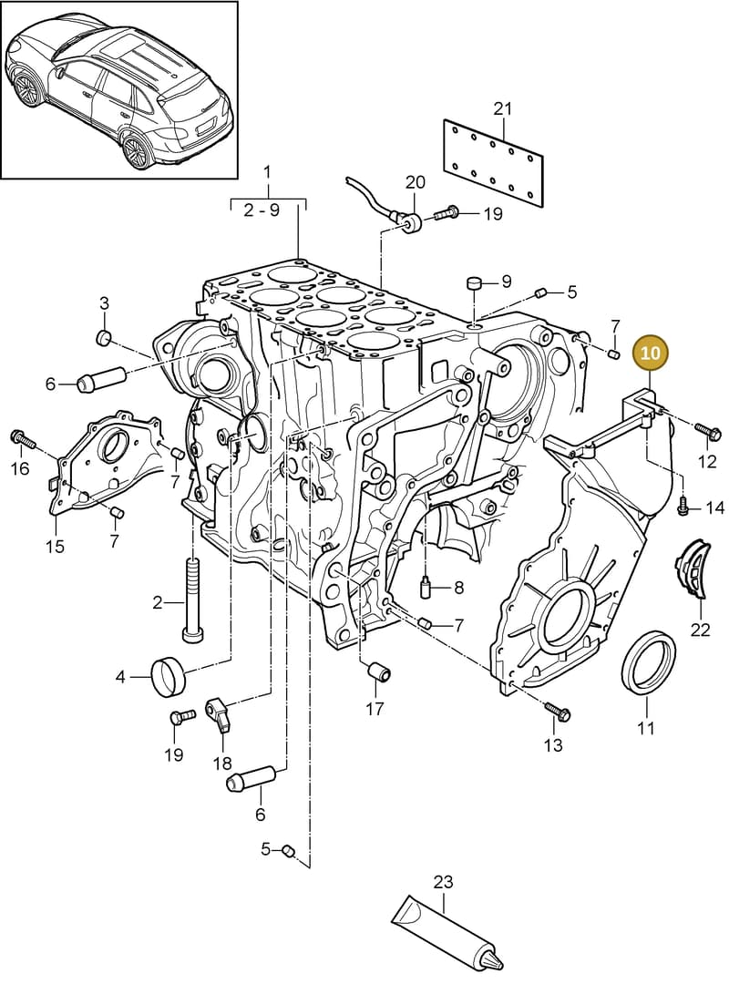 95510117311 — Porsche Cayenne (2010-2018) diagram p37101050, position 10
