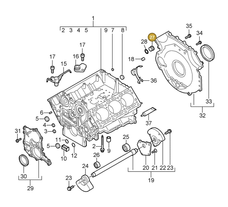 95510118900 — Porsche Cayenne (2007-2010) diagram p31101050, position 27