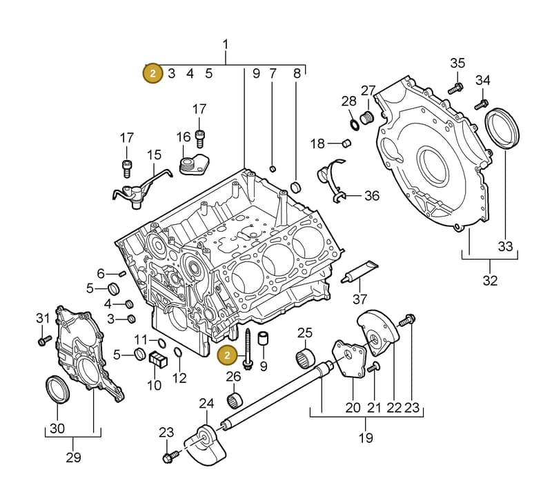 95510119000 — Porsche Cayenne (2007-2010) diagram p31101050, position 2