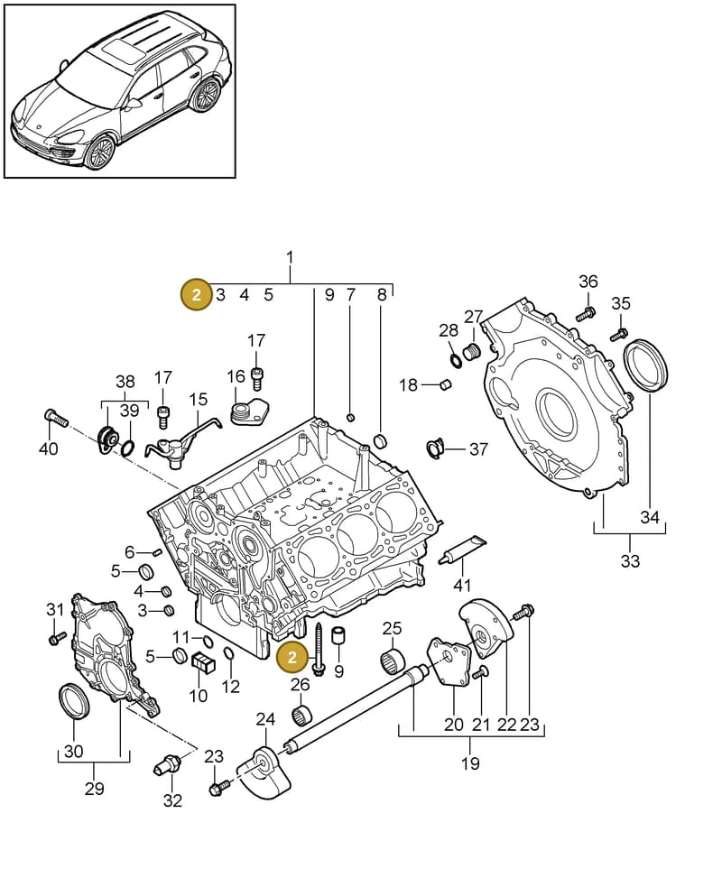 95510119000 — Porsche Cayenne (2010-2018) diagram p37101060, position 2