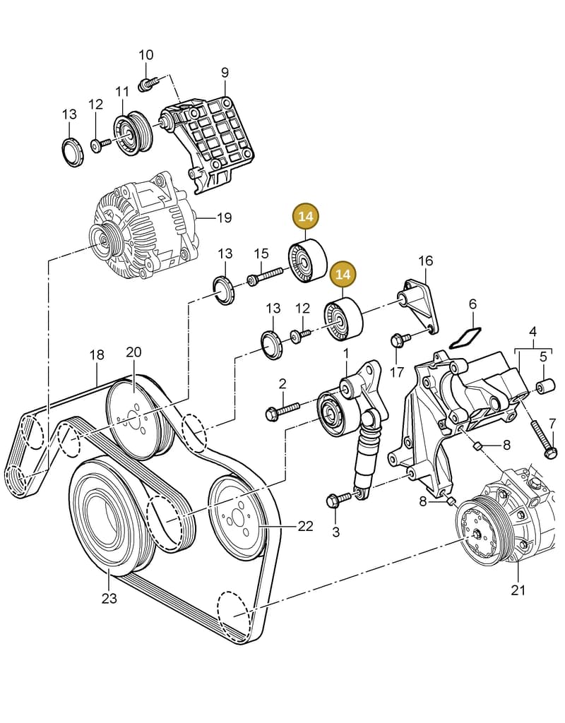 95510211921 — Porsche Cayenne (2007-2010) diagram p31102080, position 14