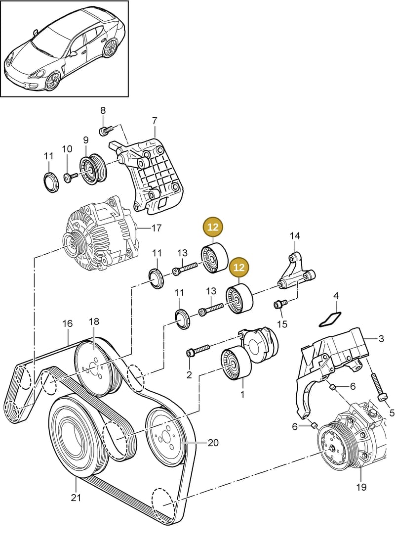 95510211921 — Porsche Panamera (2009-2016) diagram p35102090, position 12