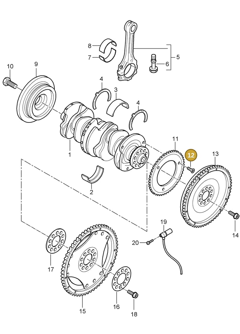 95510222900 — Porsche Cayenne (2007-2010) diagram p31102010, position 12