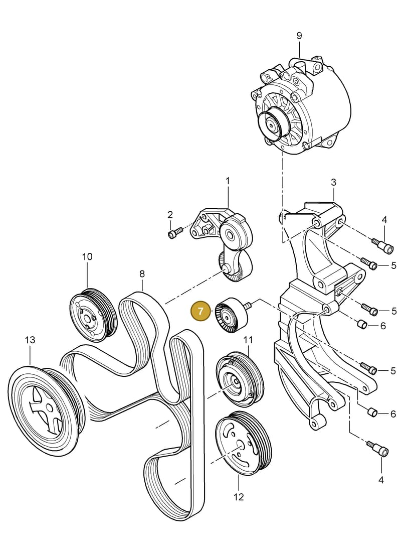 95510227600 — Porsche Cayenne (2007-2010) diagram p31102070, position 7