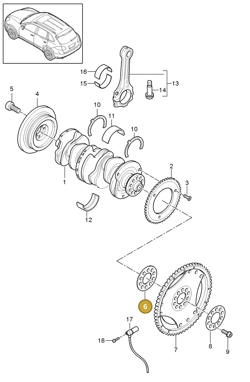 95510230100 — Porsche Cayenne (2010-2018) diagram p37102010, position 6