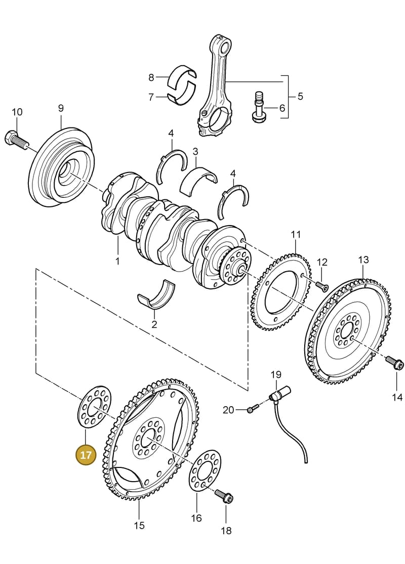 95510230320 — Porsche Cayenne (2007-2010) diagram p31102010, position 17