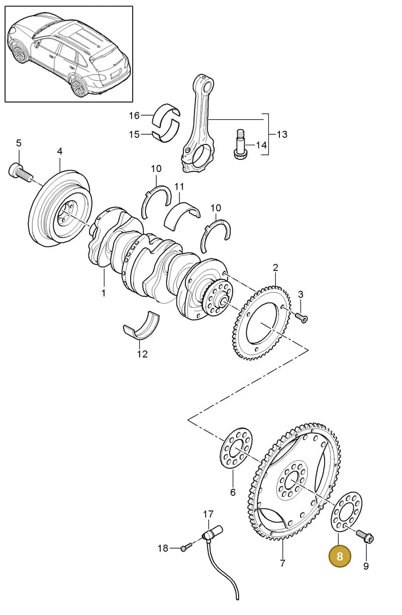 95510230320 — Porsche Cayenne (2010-2018) diagram p37102010, position 8