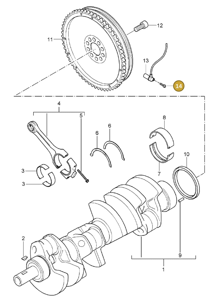 95510232700 — Porsche Cayenne (2002-2006) diagram p24102000, position 14