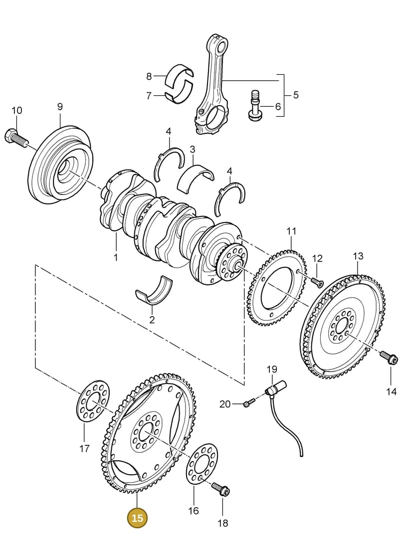 95510232700 — Porsche Cayenne (2007-2010) diagram p31102010, position 15