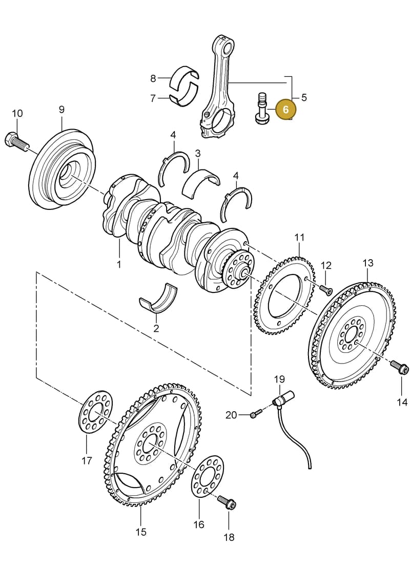 95510242501 — Porsche Cayenne (2007-2010) diagram p31102010, position 6