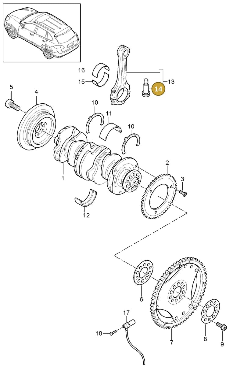 95510242501 — Porsche Cayenne (2010-2018) diagram p37102010, position 14