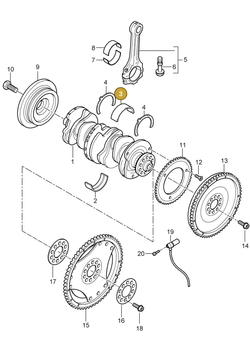 95510256104 — Porsche Cayenne (2007-2010) diagram p31102010, position 3