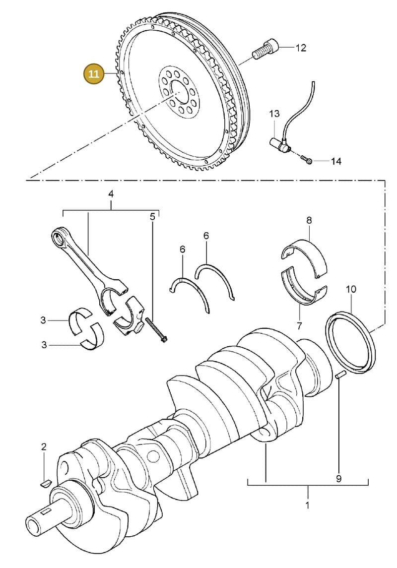 95510263501 — Porsche Cayenne (2002-2006) diagram p24102000, position 11