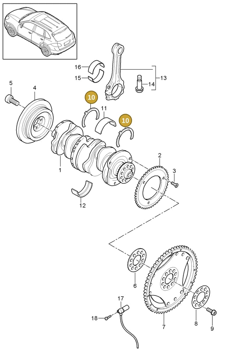 95510263501 — Porsche Cayenne (2010-2018) diagram p37102010, position 10