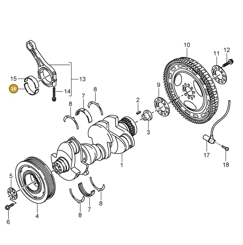 95510321020 — Porsche Cayenne (2007-2010) diagram p31102020, position 16