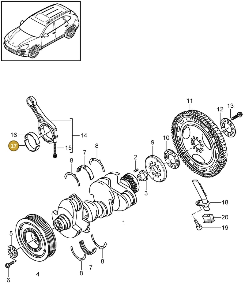 95510321020 — Porsche Cayenne (2010-2018) diagram p37102020, position 17